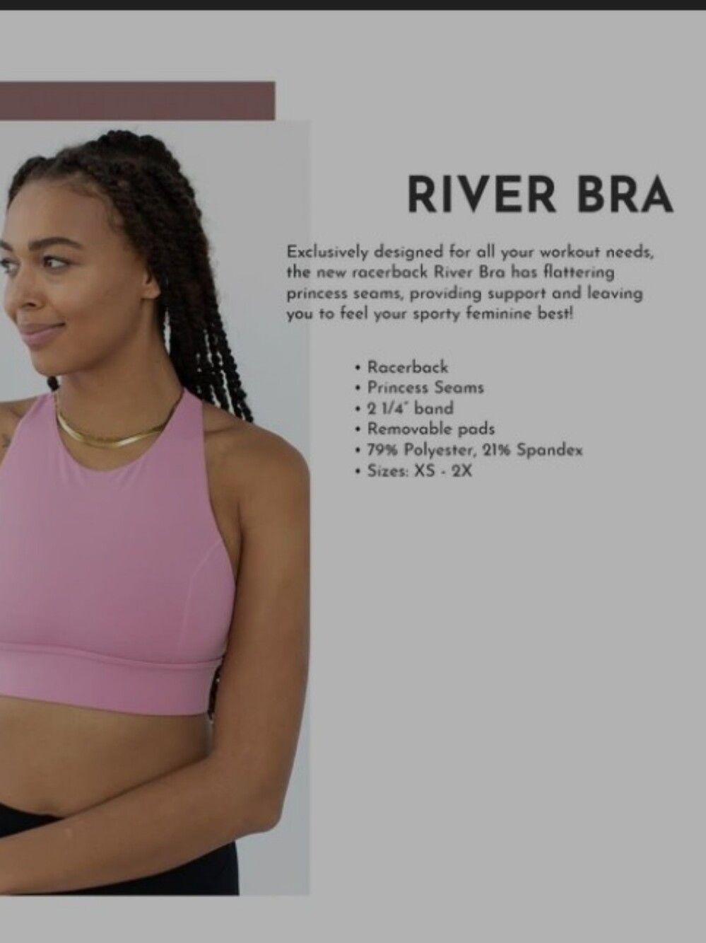 River Bra Racerback Sports Bra —   Blue (NWT)